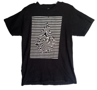 Volcom Mens M Shirt Black White Hypnotic Trippy Vibes Logo Skater Grunge Y2K - Image 1 of 4