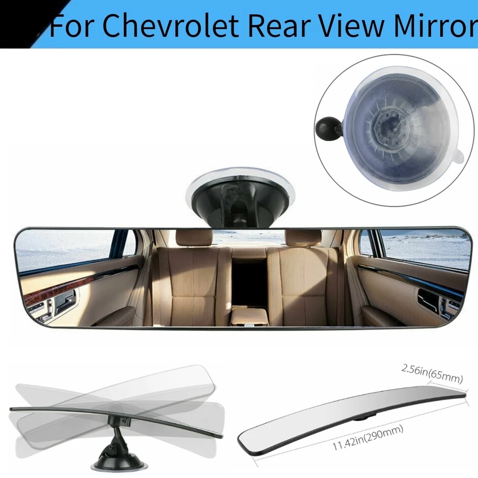 For Chevrolet Car Interior Rear View Mirror Wide Angel Suction Cup 360° Rotation - Image 1 of 4