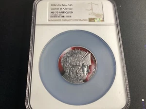2022 WARRIOR OF AZOVSTAL 999 Silver NIUE 2 OZ HEROES OF UKRAINE NGC MS70 - Picture 1 of 3