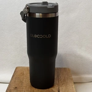 Vaso de acero inoxidable DLOCCOLD con pajita abatible y mango 32 oz gris - Imagen 1 de 5