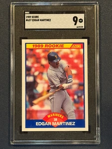 1989 Score #637 Edgar Martinez Rookie Card (RC) ⚾️ HOF SGC 9 MINT 🔥Beautiful!🔥 - Picture 1 of 2
