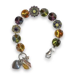 Bracelet by Mariana Woman Beautiful Olivine and Topaz Swarovski Crystals - Picture 1 of 6