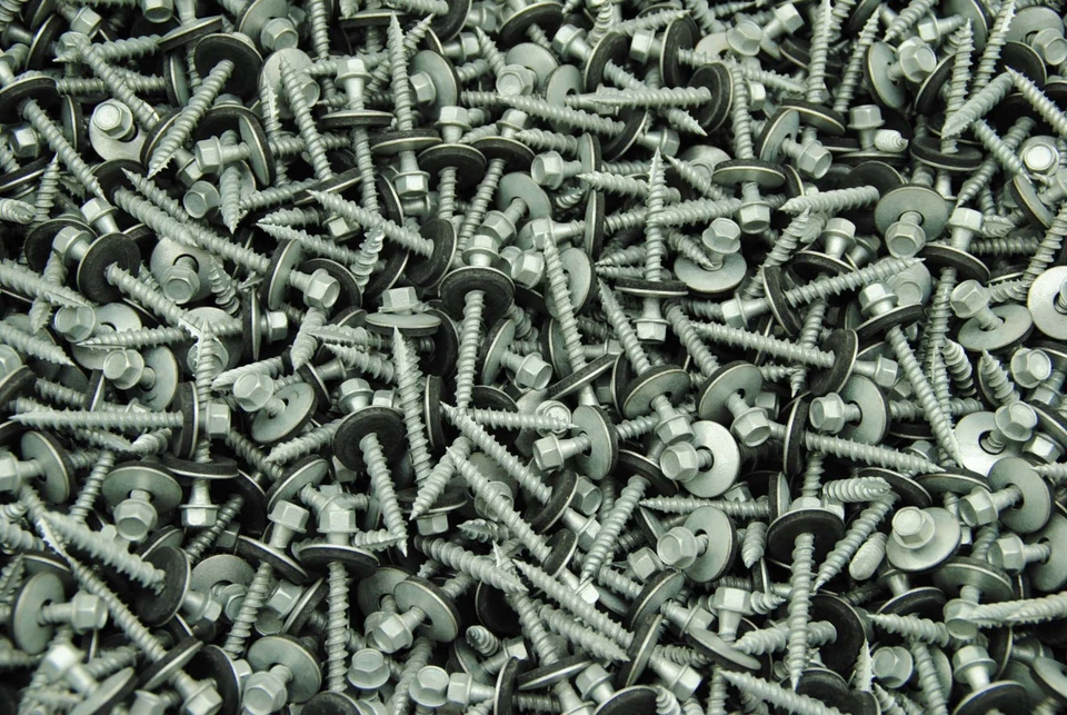 LEXAR INDUSTRIAL (250) Hex Head #10 x 1-1/2 Pole Barn Screw Rubber Washer Galvanized Roofing