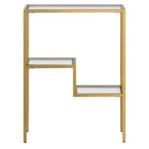MeyerN'Cross Glass Console Table 22 in. Brass Rectangular Modern Brass Gold - Picture 1 of 9