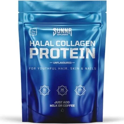 Sunna Supplements Halal Bovine Collagen Protein Powder for Hair, Skin, Nails