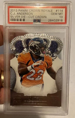 2013 Panini Crown Royale #114 C.J. Anderson Silver Die Cut Psa 10 Pop 1 Of 1 RC - Image 1 of 2