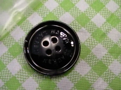 Ralph Lauren plastic Black Logo Flat Replacement Main Front button 28mm/  1.1" - Image 1 of 3