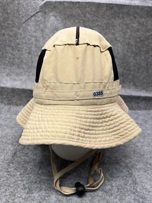 Sombrero cubo para sol adulto 7 1/4 beige mezcla de algodón malla peces caminata campamento al aire libre Foto 1 de 4