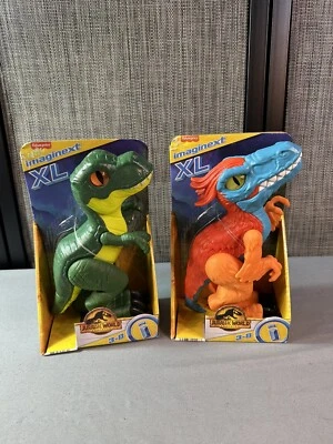 Fisher-Price Imaginext JurassicWorld T. Rex XL, Juego de 2 figuras de dinosaurio de 9,5 pulgadas Foto 1 de 4