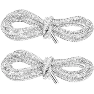2 Paar Strass Schnürsenkel - Glitzer Seil Bling Schnürsenkel für Hoodies, Jeans - Bild 1 von 7
