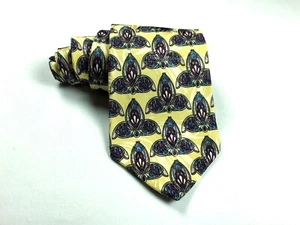 Mens GANT Tie Limited Edition 3.875”x56.5” Banana Custard + Blue-Green Vine Silk - Picture 1 of 8
