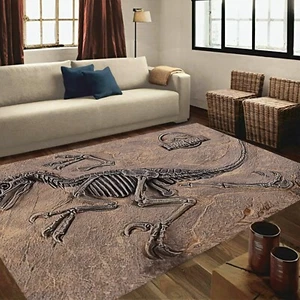 Fossil rug, dinosaur rug, jurassic rug, fossil decor, dinosaur decor - Picture 1 of 12