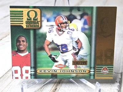 1999 年太平洋欧米茄金 RC #60 凯文·约翰逊 #'d/299 克利夫兰布朗队 — 第 1/3 张图片