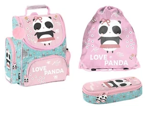 Panda Schulranzen für Mädchen SET 3tlg Schulrucksack Tornister für Grundschule - Bild 1 von 4