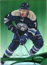 12/13 CERTIFIED MIRROR EMERALD GREEN #7 JACK JOHNSON 1/5 BLUE JACKETS *47329