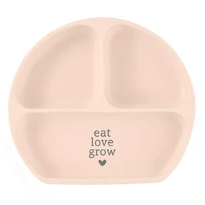 Silicone Plate Divided Toddler Suction Plate Baby Eat. Love. Grow. - Pack of 2 - Picture 1 of 2