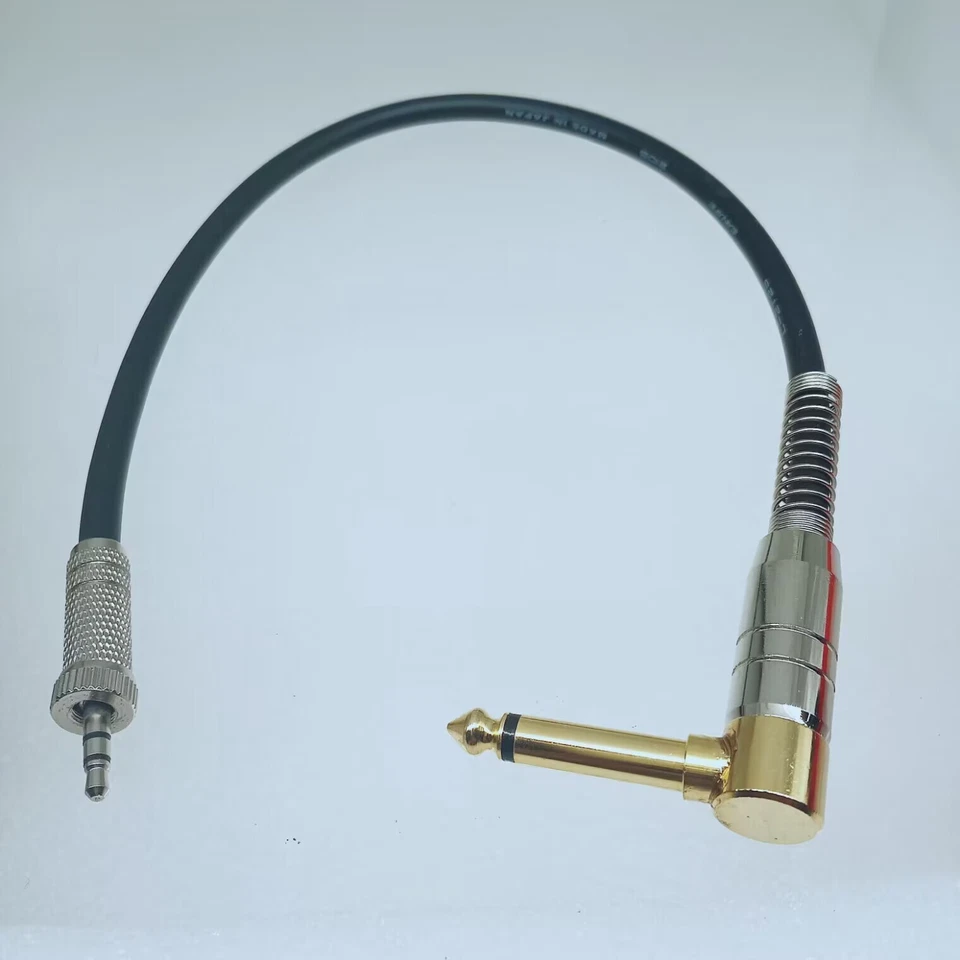 3.5mm 1/8" Screw Lock to 6.35mm 1/4"mono RA Guitar Cable For sennheiser EW100 - Image 1 of 3