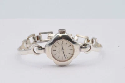 SILBER DAMEN UHR 935 SILBER 20MM HANDAUFZUG VINTAGE RAR ARMBANDUHR 3 - Bild 1 von 3
