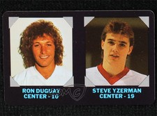 1985-86 7-Eleven NHL Collectors' Series Ron Duguay Steve Yzerman #5 HOF