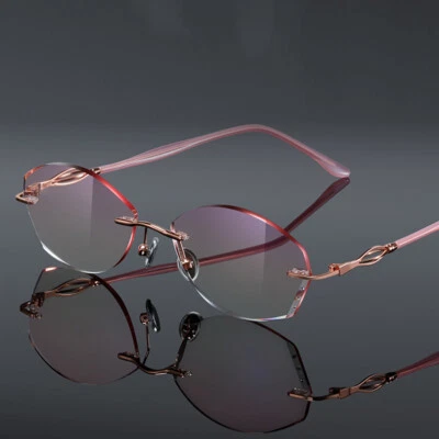 Mujeres Damas Gafas de Lectura Tintadas Sin Montura Anti Azul Lectores Ligeras 1.0~4.0 Foto 1 de 4