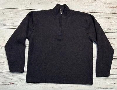 Structure Sweater Mens Size M 1/4 Zip Mockneck 100% Merino Wool Brown - Image 1 of 4