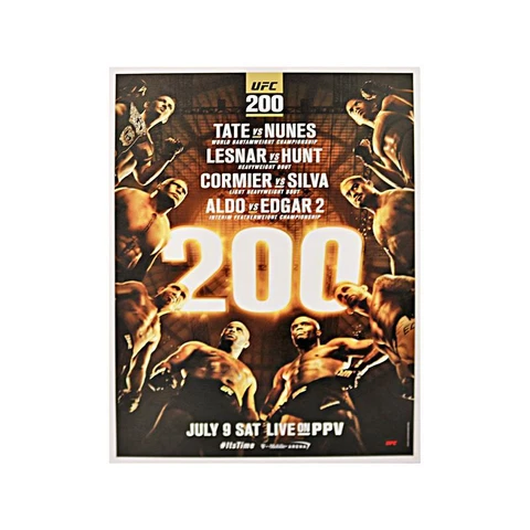 UFC 200: Tate vs Nunes Replica Event Poster on 18"x26" Stretched Canvas Cover