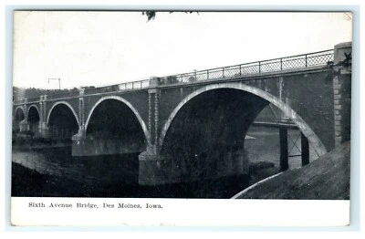 1907 Sixth Avenue Bridge Des Moines Iowa IA Early View Early Postcard - Image 1 of 2