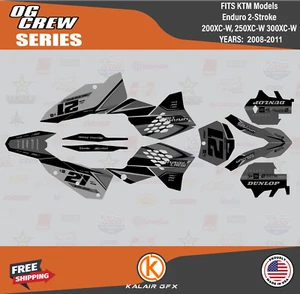 Graphics Kit for KTM 200XC-W 250XC-W 300XC-W (2008-2011) Ogcrew - SMOKE - Picture 1 of 6