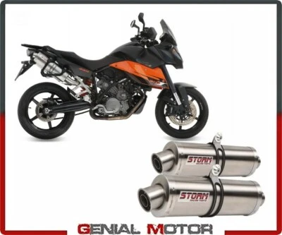 Silenciadores de escape Storm de Mivv acero ovalado para Ktm 990 Supermoto Smt 2009 > 2013 Foto 1 de 4