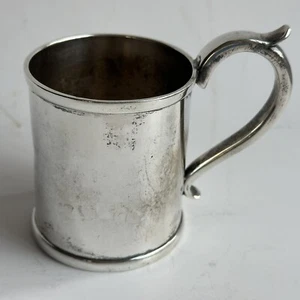 Garrett Eoff Coin Silver Mug Cup American Silversmith 1800s New York Antique USA - Picture 1 of 24