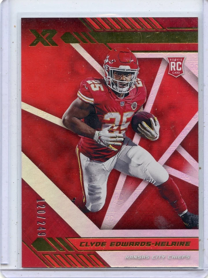 2020 PANINI XR #121 CLYDE EDWARDS-HELAIRE "RED" ROOKIE #120/249 CHIEFS 072121 - Image 1 of 1