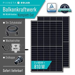 810 W / 600 W Balkonkraftwerk Photovoltaik Solaranlage Steckerfertig WIFI Smart