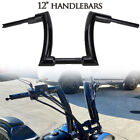 12'' Rise Ape Hanger Fat Bars 1.25" Handlebar For Harley Softail  Springer Black