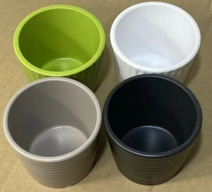 4X Scheurich Mini Ceramic Pot Indoor Expressive 2.75”Wide by 2.5” High - Picture 1 of 3