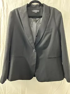 Basque Womans Blazer Jacket Size 18 Black 1 Button Long Sleeve - Picture 1 of 10
