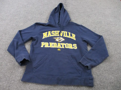 Nashville Predators Hoodie Sweatshirt Adult M Blue Long Sleeve Pocket Mens Cover