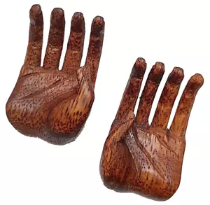 Anhänger, geschnitzte Holzzeiger, Set 2 Stück, 2" mal 1", Bali, 1,25 mm Perlenlöcher - Bild 1 von 3
