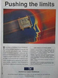 1991-1994 PUB DASSAULT ELECTRONIQUE AVIONIQUE RADAR ROBOTIQUE MIRAGE ECM AD - Imagen 1 de 1
