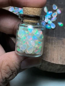 AAA Grade Opal Multi Pear Fire Natural Ethiopian Opal Cabochon Loose Gemstone - Picture 1 of 8