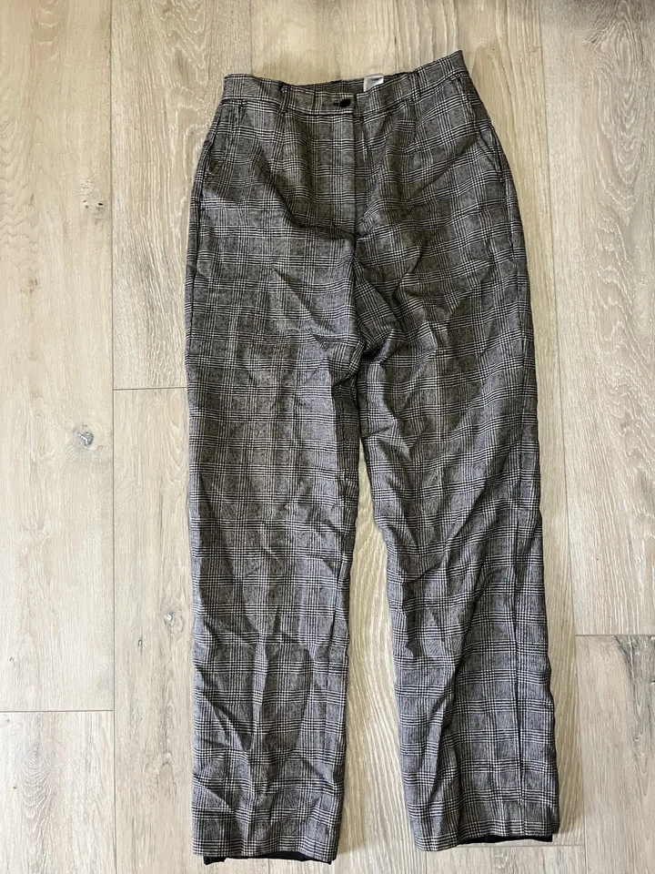 Pantalones de vestir Appleseeds 100 % lana blanco y negro 6MT  Foto 1 de 4