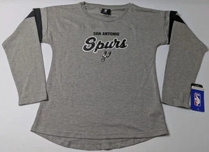 San Antonio Spurs Shirt Girls L-14 Gray Graphic Long Sleeve NBA - Picture 1 of 5