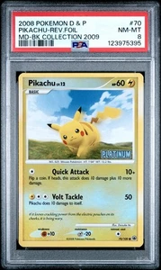 PSA 8 PIKACHU 70 2008 POKEMON MAJESTIC DAWN REVERSE FOIL BURGER KING COLLECTION - Picture 1 of 2