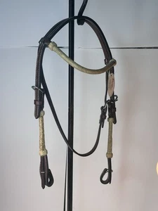 Cinta para cejas Riata Western Headstall 2198 cuero crudo aceite oscuro - Imagen 1 de 7