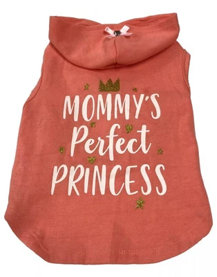 Vibrant Life Dog Hooded  Sweatshirt Pink Bow "Mommy's Perfect Princess" Size XS - Image 1 of 4