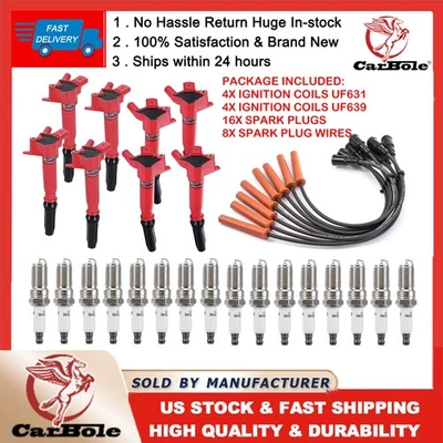 Paquete de 8 bobinas de encendido Performance para Ford F-150 F250 F350 Super Duty 2010-17 6,2 L Foto 1 de 4