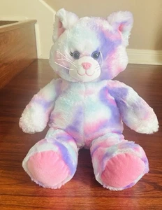 Build A Bear Pastel Swirl Kitty Cat 15" Pink Purple Blue Stuffie Stuffed Animal - Picture 1 of 15