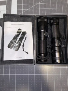 Rechargeable LED Flashlight 2-Pack High Lumens for Tactical Use - Picture 1 of 5