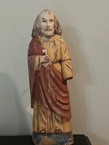 Bambola vintage intagliata a mano Flatbacks San Pietro/San Pedro arte popolare Santos Filippine's - Foto 1 di 12