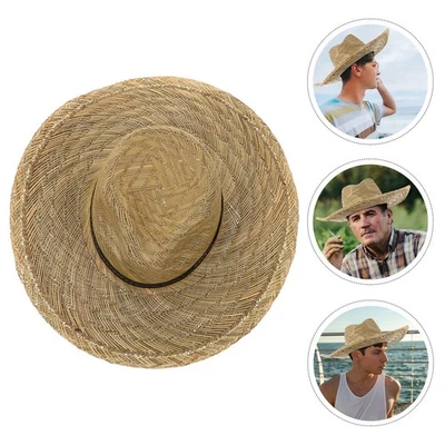 Cappellino Mare Paglia Cappello Da Spiaggia Estivo Sole Larga - Immagine 1 di 4