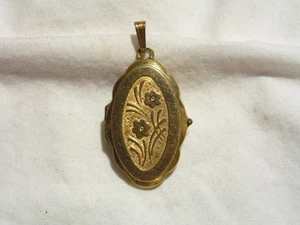 ...Vintage/Antique K&L 14K Rolled Gold Flowers Design Locket Pendant... - Picture 1 of 8